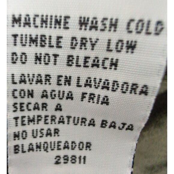 Olive Green Velvet Button Up Top Women Medium Grunge Minimalist Scandi Shacket - Picture 5 of 5